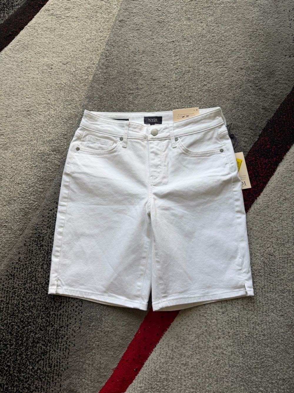 NYDJ Ella Optic White Lift Tuck 9” Shorts
